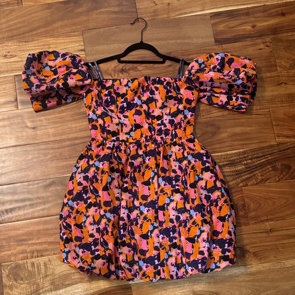 Chi Chi London Vibrant Pink and Orange Dress